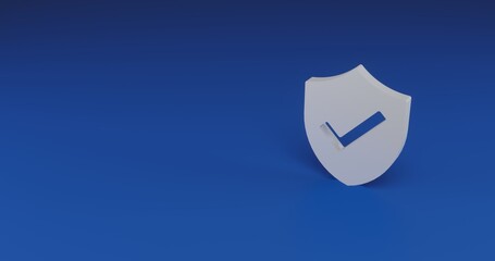 Poster - Isolated realistic white protection mark symbol with shadow. Located on the right side of the scene. 3d illustration on transparent background