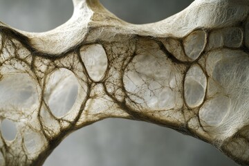 Poster - Intricate web-like structure with holes and a delicate, translucent texture.
