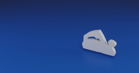 Poster - isolated realistic white electric plane symbol with shadow. located on the right side of the scene. 