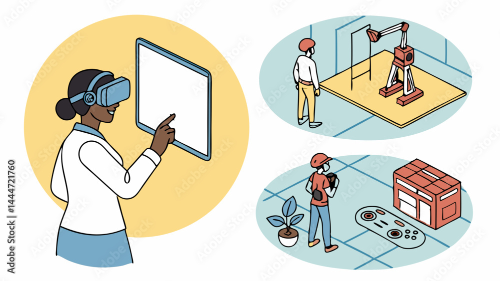 Doctor Using VR Headset for Medical Training Simulation Robotics ...