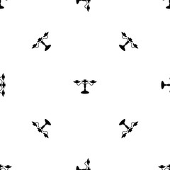 Poster - Seamless pattern of repeated black candlestick symbols. Elements are evenly spaced and some are rotated. Illustration on transparent background