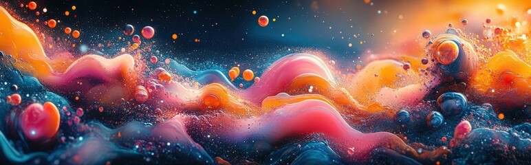 Poster - Surreal Nebula of Shimmering Particles and Ethereal Light Streams