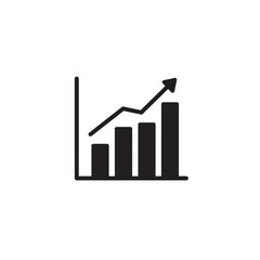 Poster - Growth Chart Icon: A simple yet effective line chart icon, showing an upward trend and positive growth. Perfect for presentations, reports, and infographics related to business analytics, finance.
