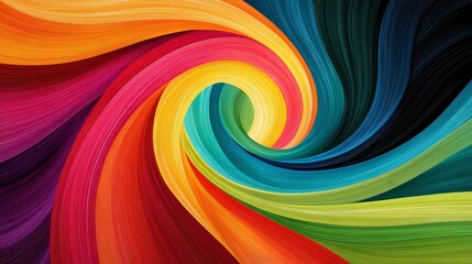 Aufkleber - Vibrant Swirl Abstract Design - Captivating rainbow swirl, symbolizing energy, movement, creativity, growth, and transformation. A vibrant and dynamic design