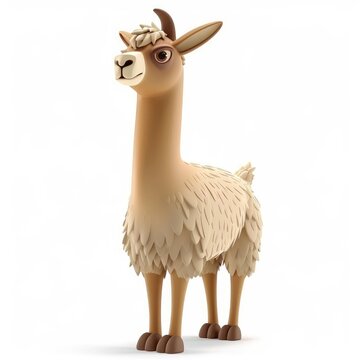 Cartoon llama character, posed in profile.
