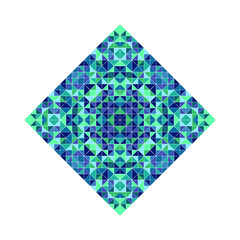 Poster - Ornate isolated tiled mosaic diagonal square symbol template - abstract polygonal squared vector design element