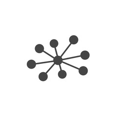 Poster - Connectivity Design: A minimalist representation of interconnected nodes, symbolizing networks and connections. This graphic suggests the underlying structures of communication, data flow.
