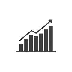 Poster - Progress Graph: A sleek monochrome bar graph showcases rising progress, symbolizing growth, success, and upward momentum, in a modern graphic style.