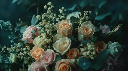 Poster - A beautiful arrangement of fresh flowers in a clear glass vase, great for decorating or gifting