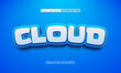 © Ibnu Hajar - Cartoon cloud 3D blue text effect with fun, editable vector style.