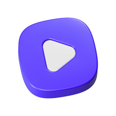 Poster - play button 3d rendering multimedia symbol