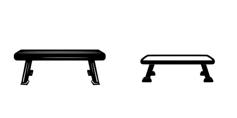Poster - Silhouette pictogram icons set of various bench designs for use in graphic design projects and presentations