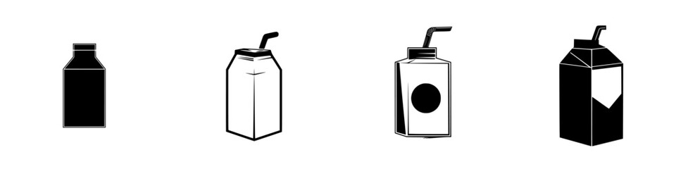Poster - Silhouette pictogram icons representing various drink containers for design and illustration purposes