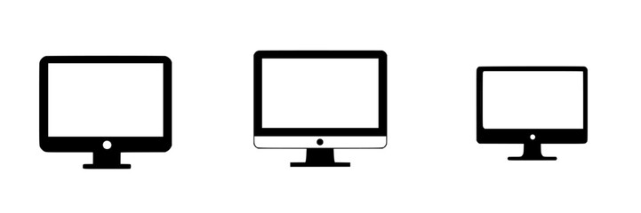Fototapete - Silhouette pictogram icons set featuring various computer monitor designs for graphic and digital use