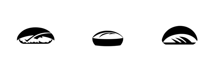 Poster - Silhouette pictograms featuring different types of round shapes representing various objects in a minimalist design