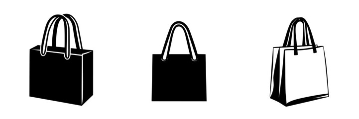 Poster - silhouette pictograms of shopping bags in various styles suitable for design and branding projects