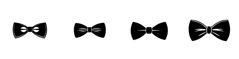 Poster - Collection of four unique bow tie silhouettes ideal for graphic design and fashion illustrations in various styles and shapes