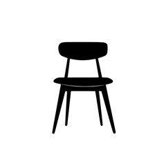 Poster - Minimalist silhouette of a simple chair design suitable for various graphic and design projects across different platforms