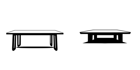 Poster - silhouette pictogram set featuring various table designs for diverse uses and styles