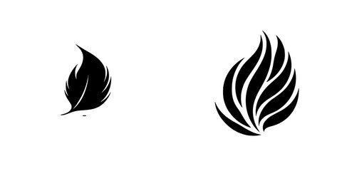 Poster - Silhouette pictogram icons of stylish leaves designed for various creative applications and visual projects