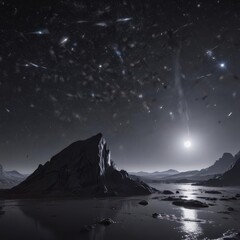 Wall Mural - vast, inky expanse, diamond-like stars scattered across , black, astral, cosmic