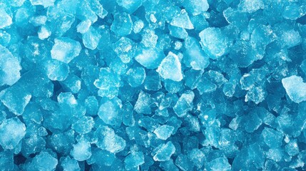 Poster - Textured Blue Ice Crystals in Close-Up, Capturing the Natural Beauty and Intricate Details of Frozen Water in Various Shapes and Sizes, Ideal for Creative Projects