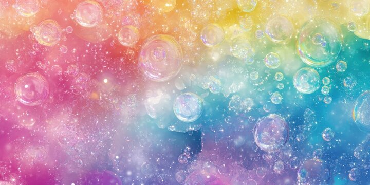 Chromatic shimmer flows behind bubble haze curves