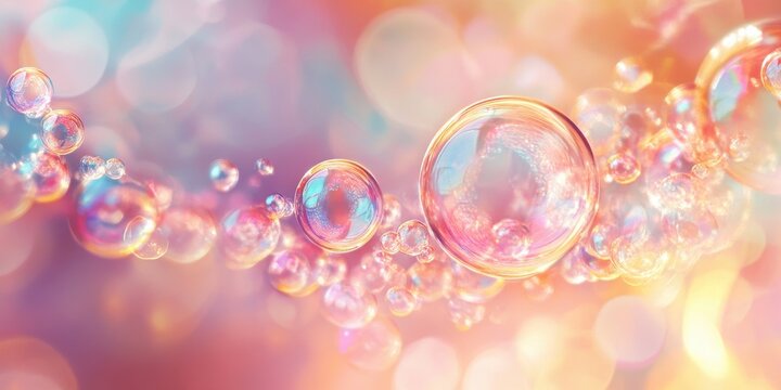 Bubble haze spins, pastel threads on the background