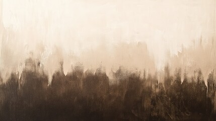 Poster - Abstract landscape painting featuring a gradient of soft beige and rich brown tones, evoking a serene and calming atmosphere ideal for modern art lovers and interior decor.