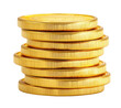 © Natawut - A stack of shiny gold coins , isolated on transparent background