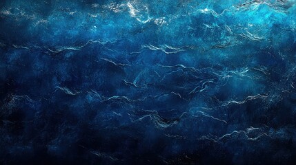 Poster - Deep Blue Ocean Surface with Gentle Waves Lit by Sunlight, Capturing the Serenity and Motion of Natural Water Patterns in a Stunning Underwater Atmosphere