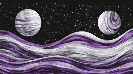Wall Mural - an illustration depicts a neutron star accompanied by an accretion disk, emitting gravitational wave