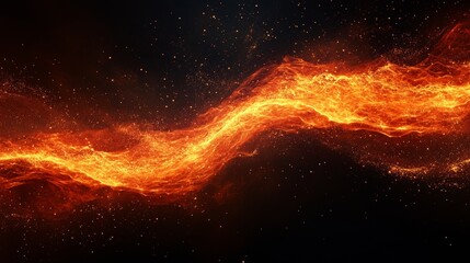 Wall Mural - an illustration depicting fiery red sparks ascending against a dark backdrop, evoking the movement o