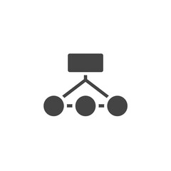 Fototapete - Hierarchical structure Icon: Minimalist icon depicts a streamlined arrangement of information, conveying connectivity and organization.