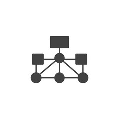 Poster - Network Diagram Illustration: A minimalist black and white illustration of a network diagram, representing connections and data flow, perfect for visualizing complex information.