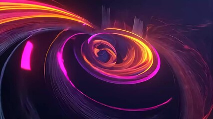 Poster - Futuristic abstract circular design with glowing lines showcasing advanced technology concepts, Abstract Circle and line HUD technological futuristic elements particle data background future design