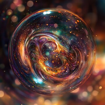 Surreal shimmer background with bubble stroke twist