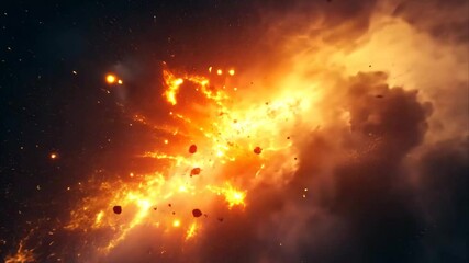 Poster - Fiery sparks and glowing embers illuminate the dark sky in a stunning display during a nighttime event, Sparks Particles Embers