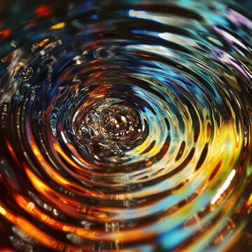 Chromatic ripple background with bubble wave spin