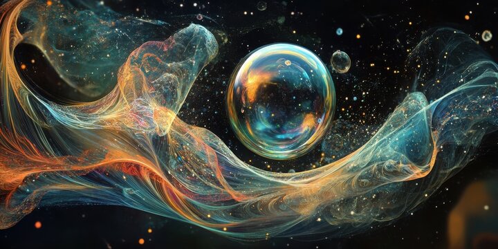bubble wave spin, chromatic thread, background