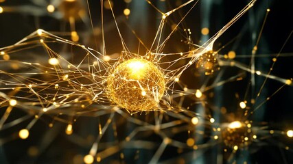 Poster - Futuristic representation of interconnected neural networks showcasing dynamic growth patterns and energy flow, 4K Futuristic Network Growth Seamless