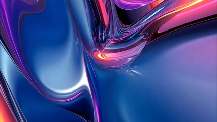 Poster - Dynamic interplay of blue and magenta abstract fluid texture creating a mesmerizing visual experience, Blue and Magenta Abstract Refeacting Fluid Texture
