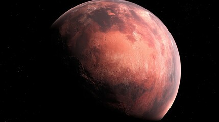 Poster - a red planet set against a black background symbolizing trade and finance infrastructure in a cosmic