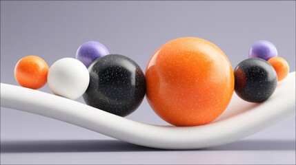 Poster - Collection of colorful balls arranged on a bright white surface representing financial strategies and management concepts
