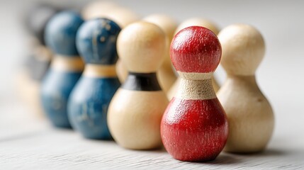 Poster - bowling ball and pins representing early market leadership signals and icon concept for identifying 