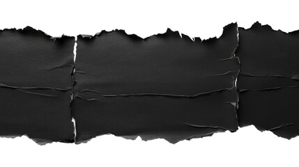 Poster - Black Torn Paper Texture with Jagged Edges for Creative Backgrounds and Design Projects, Perfect for Use in Graphic Design, Advertising, and Web Applications