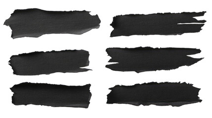 Poster - High-Quality Black Paint Smudge Strokes on White Background for Artistic Creativity and Design Projects in Graphic Design and Art Applications
