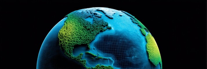 Poster - Earth Twin: Climate Change Prediction - Global climate modeling, environmental data, predictive analytics, sustainable future, earth science. Symbolizing the planet's health, technology's role