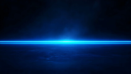 Poster - A stunning blue light horizon creates a futuristic atmosphere, perfect for illustrating concepts of technology, innovation, or cosmic phenomena.