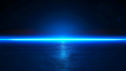 Poster - A stunning abstract image showcasing a vibrant blue line on a dark background, representing innovation, digital art, and futuristic themes.